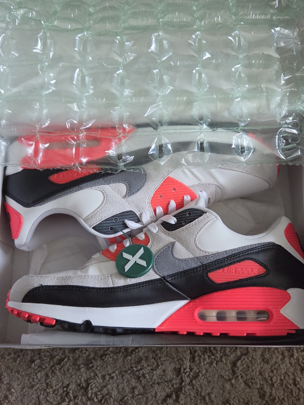 Nike Air Max 90 3M Infrared White/Grey/Hyper Pink/Black Size 13 Like New OG Box